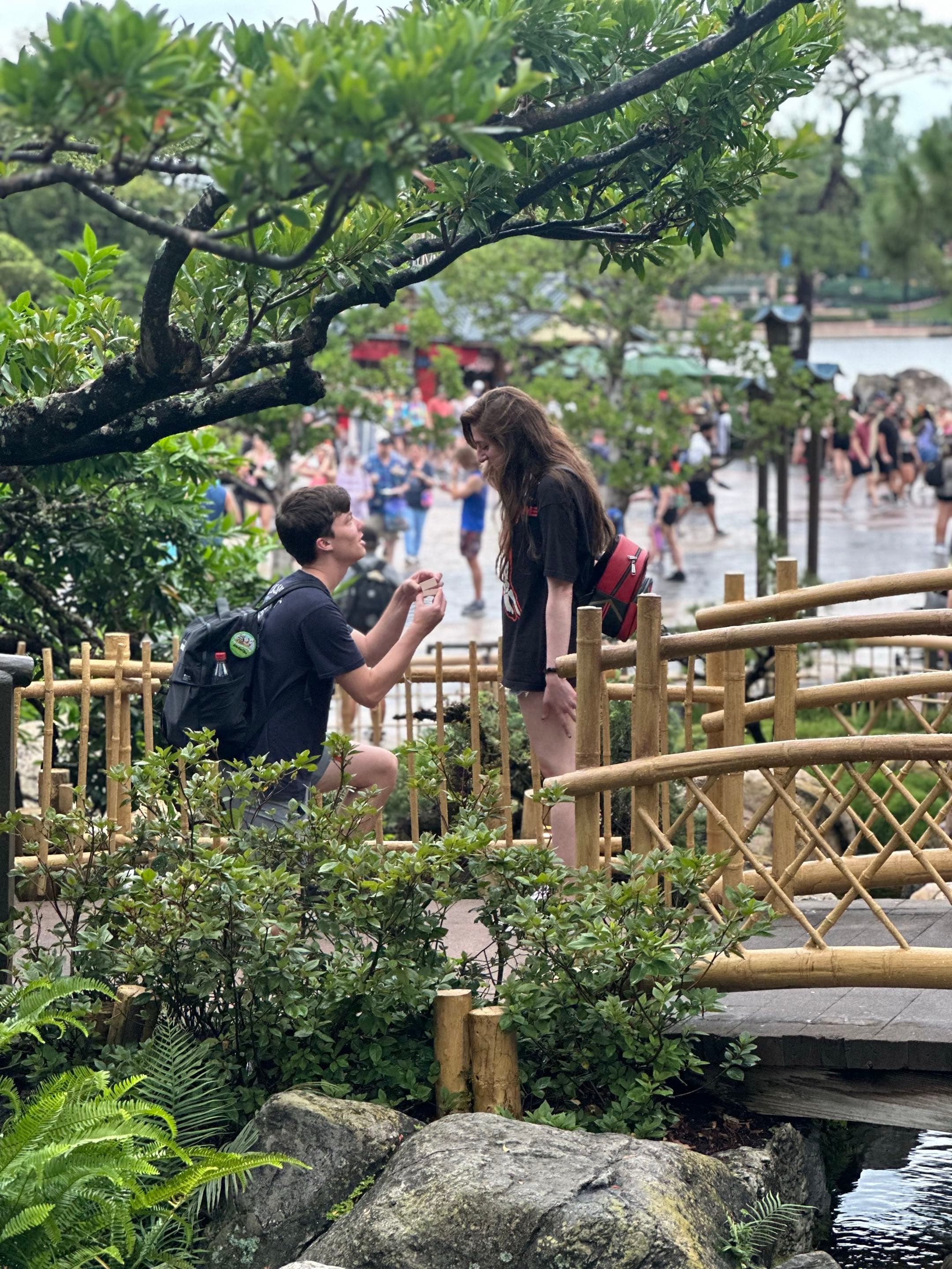 Max proposing to Alex at Epcot